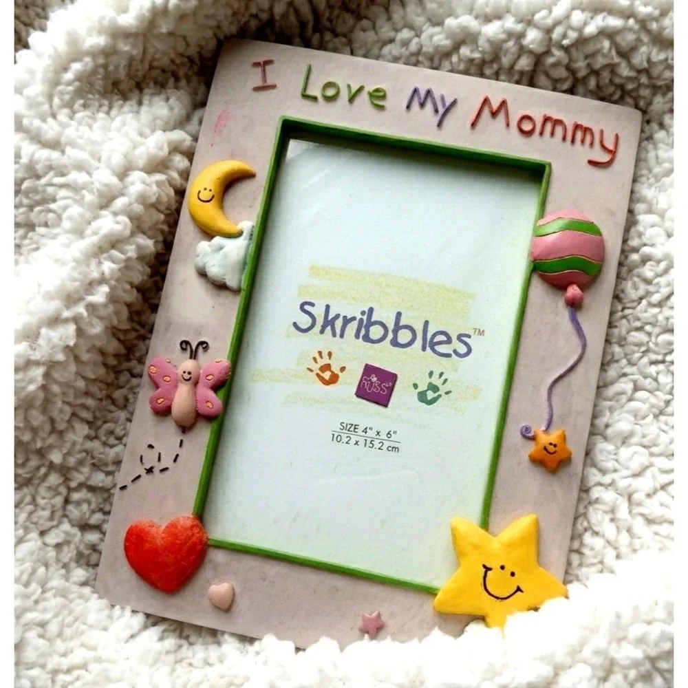 Skribbles I Love My Mommy 4x6 Picture Photo Frame Hand Painted Baby Nursery 90s